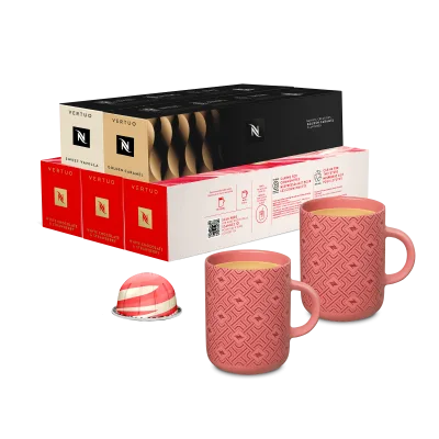 40th Anniversary mugs with Vertuo coffee capsule