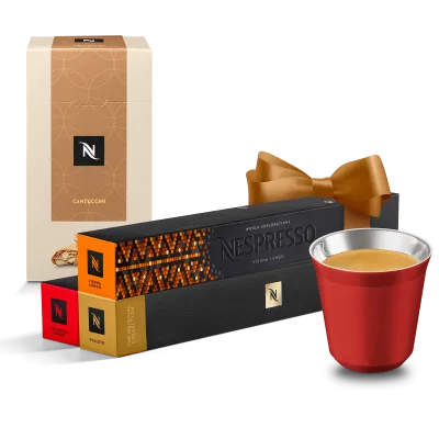 Gift suggestion Kit 30 Original Coffees + Pixie Shaghai &amp; Cantuccini capsule