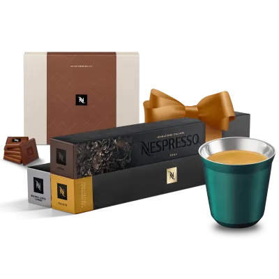 Capsule Gift suggestion Kit 30 Original Coffees + Pixie Cape Town &amp; Dark Chocolate