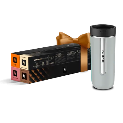 Cápsula Gift suggestion Kit 40 Original Coffees + Smokey Blue Travel Mug