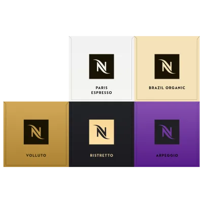 Kit 50 cafés (Arpeggio, Ristretto, Brazil Organic, Paris e Volluto) capsule