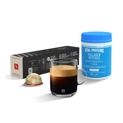 Sweet Vanilla Decaffeinato &amp; Collagen Peptides Bundle capsule