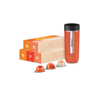 Travel Mug Pumpkin Spice & Vertuo Coffee Set capsule