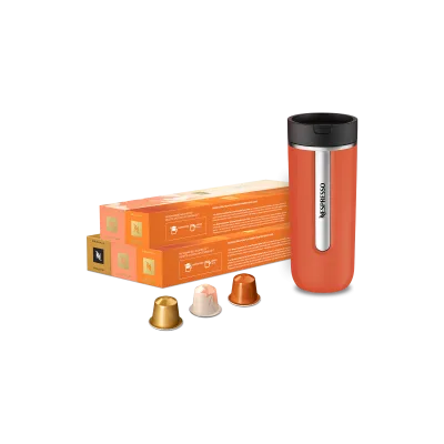 Travel Mug Pumpkin Spice &amp; Vertuo Coffee Set capsule